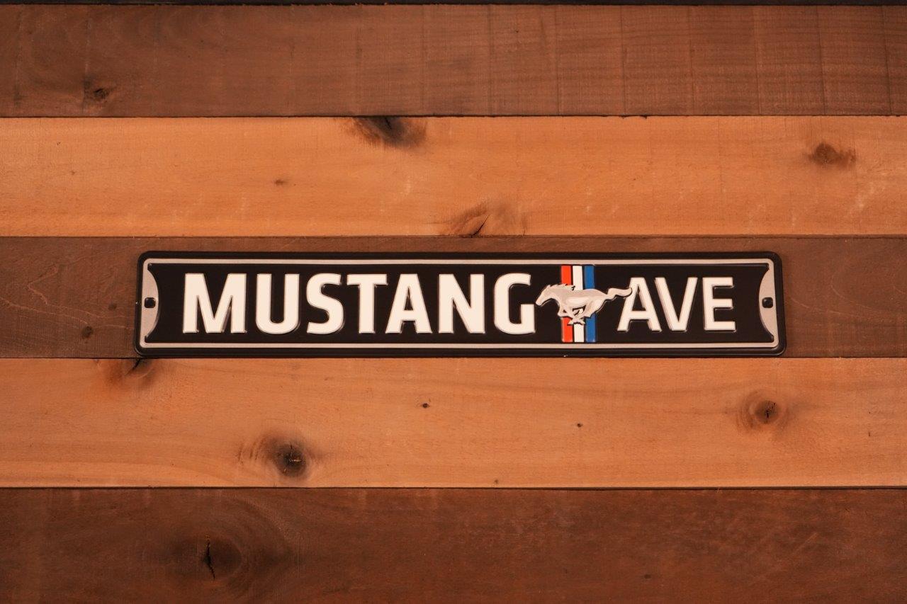 Mustang Avenue Metal Sign