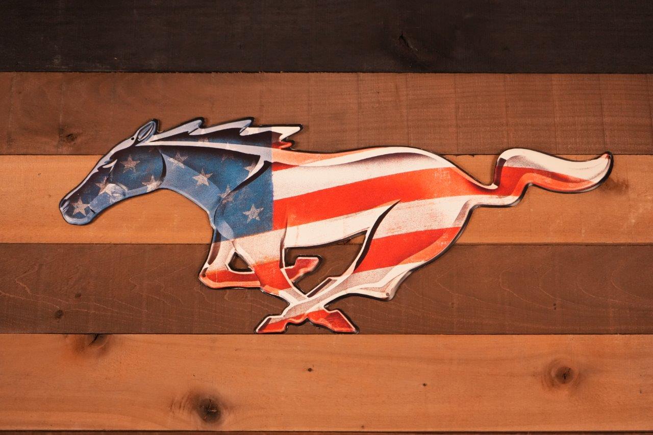 Mustang Metal sign Stars & Stripes