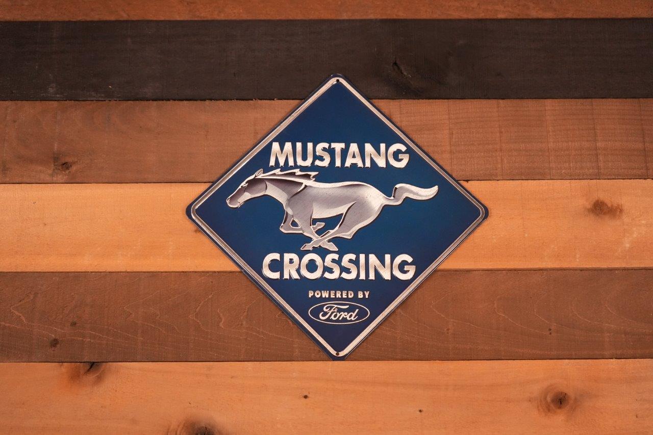 Mustang Crossing Metal Sign