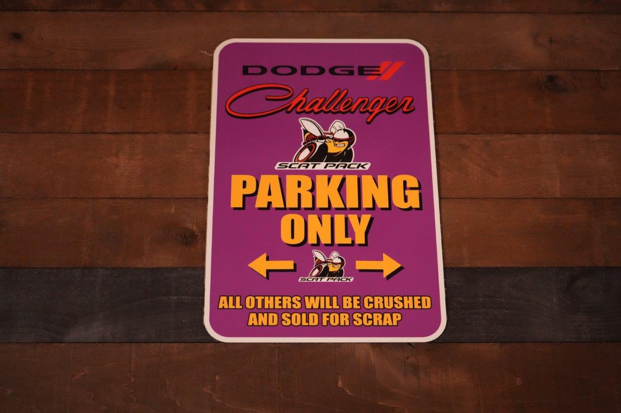 Purple Challenger Parking Sign