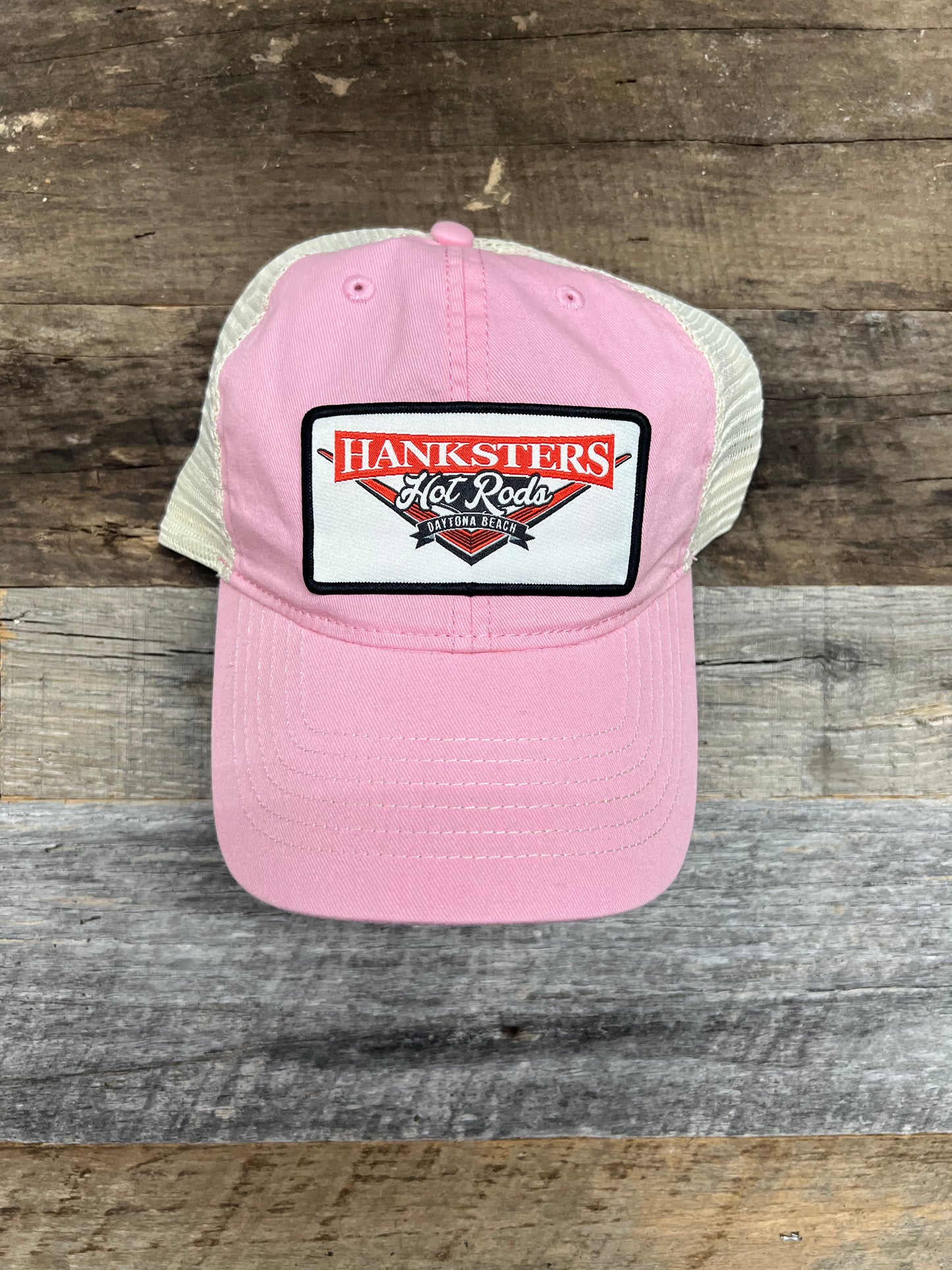 Hanksters ZK641 Pink/Stone White mesh Truckers Hat