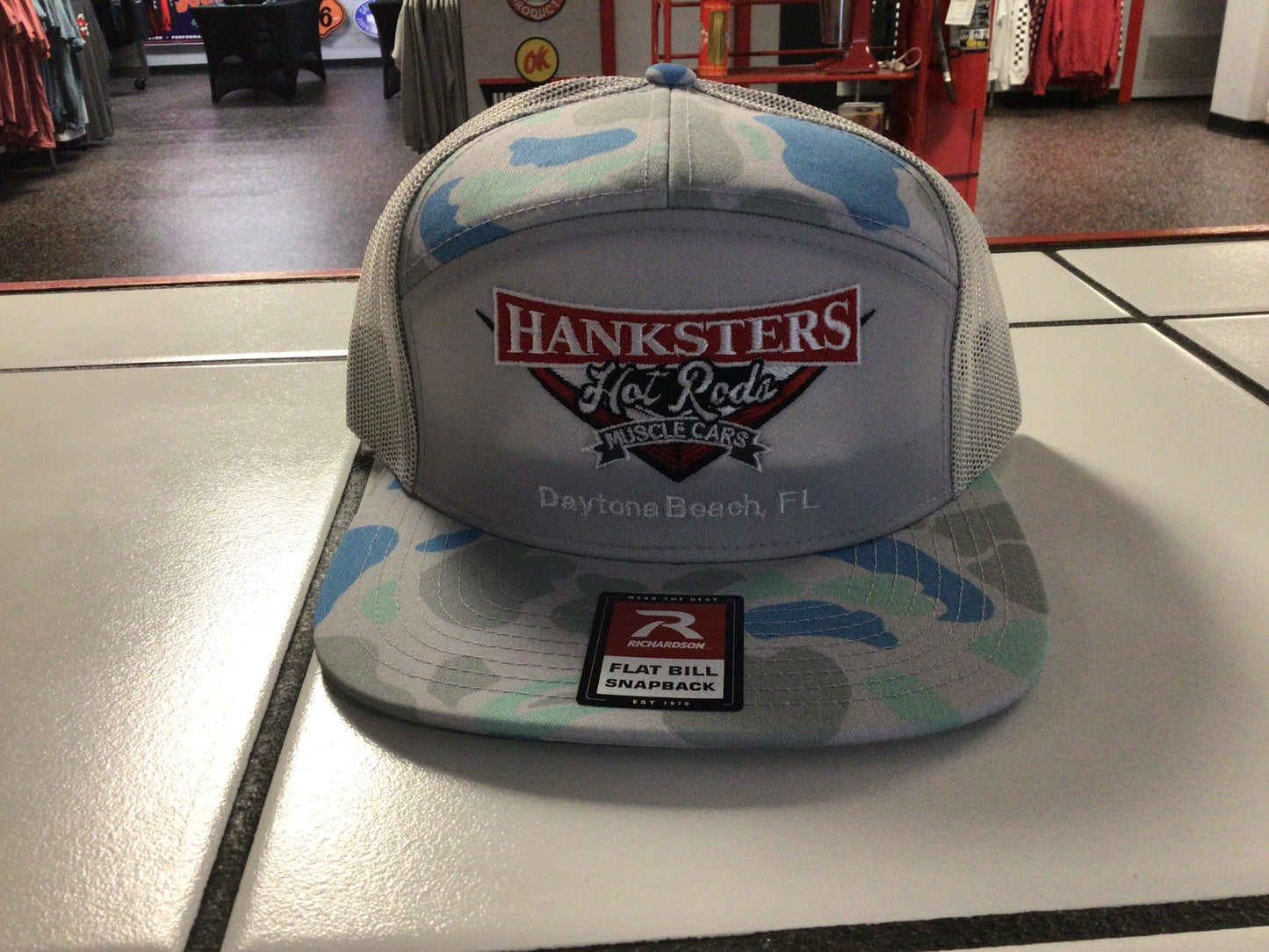 Blue camo hat