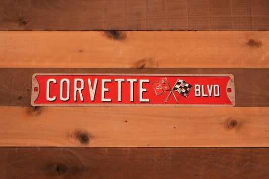 Corvette Boulevard Metal Sign