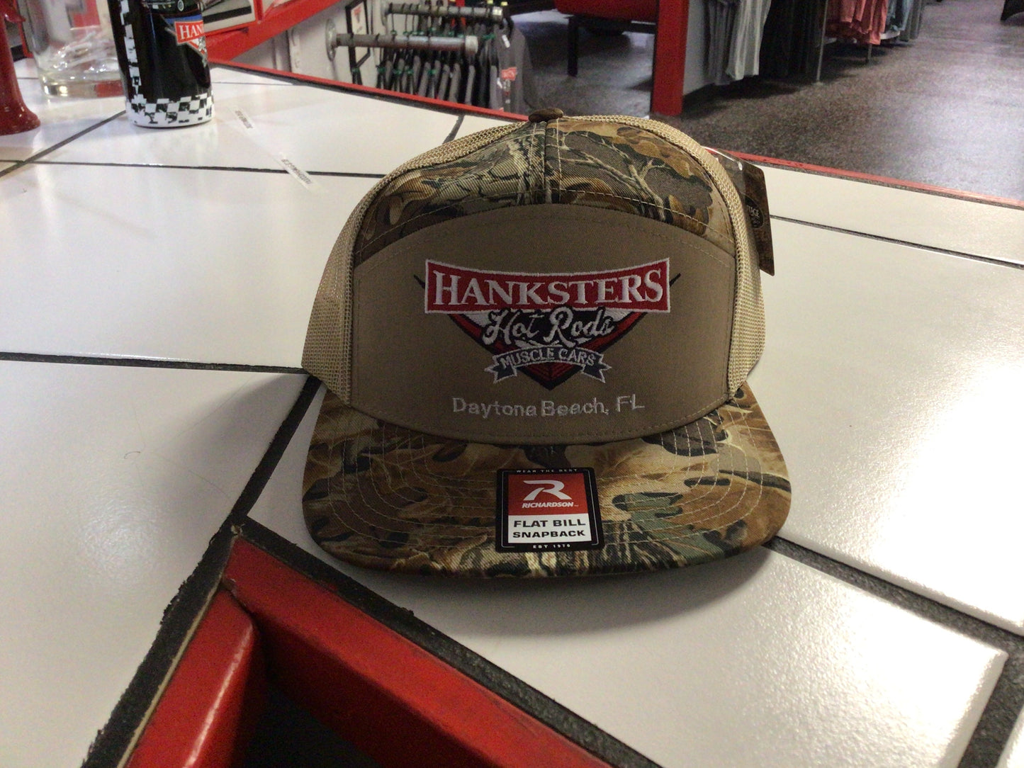 Leafy camo green hat